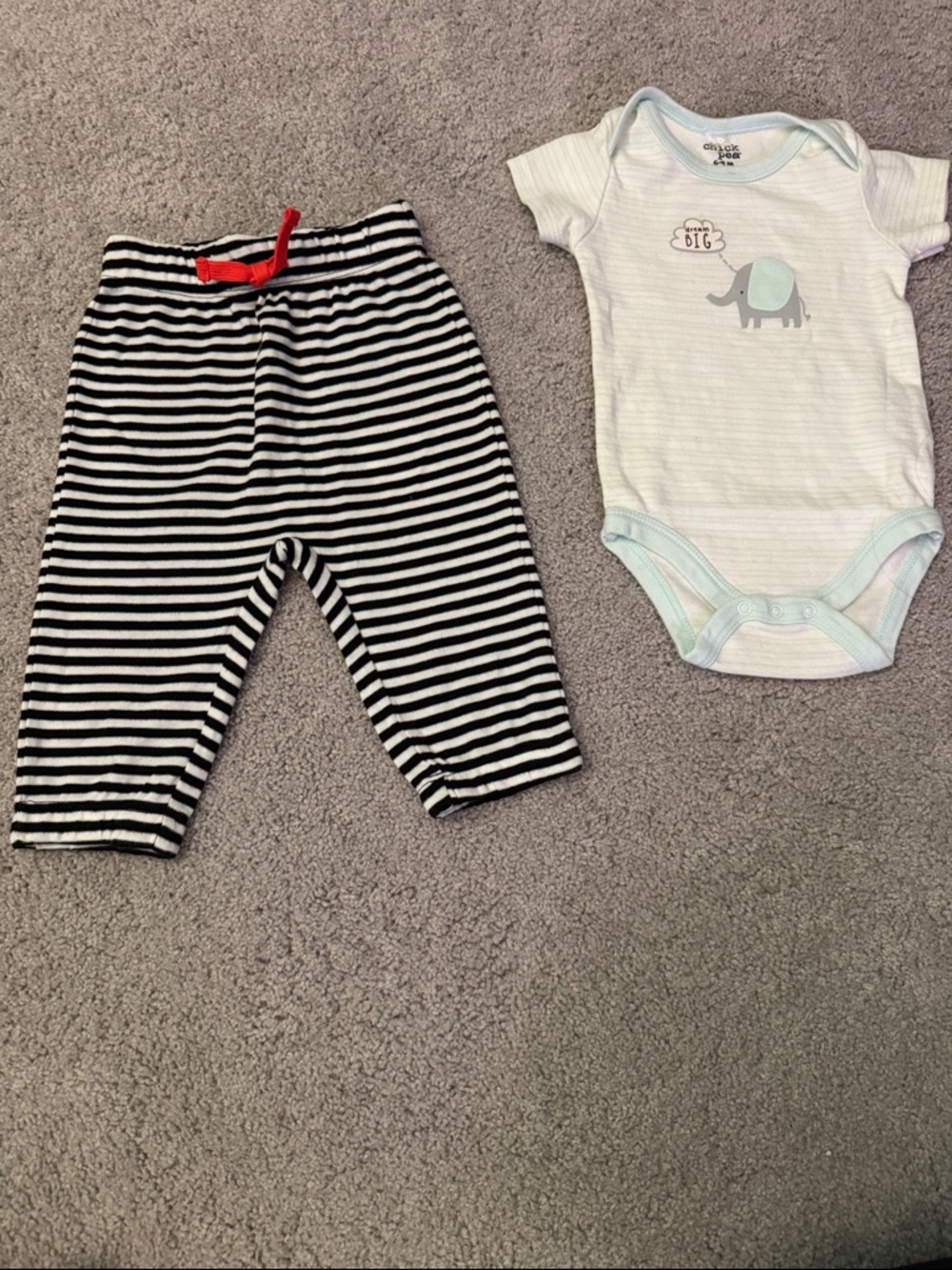 Chick Pea Onesie 6-9M and Gymboree Pants 6-12M